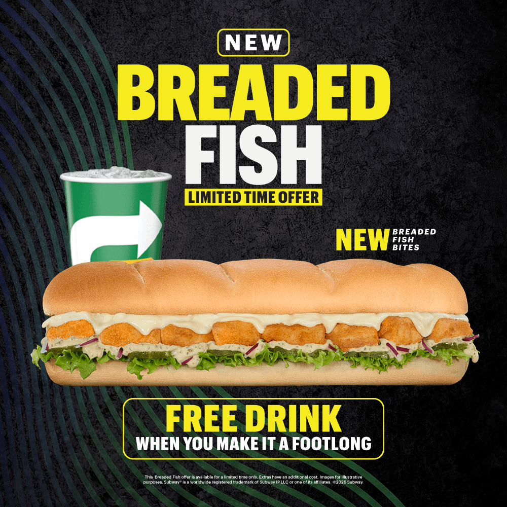 Breaded Fish "Free Drink" Offer